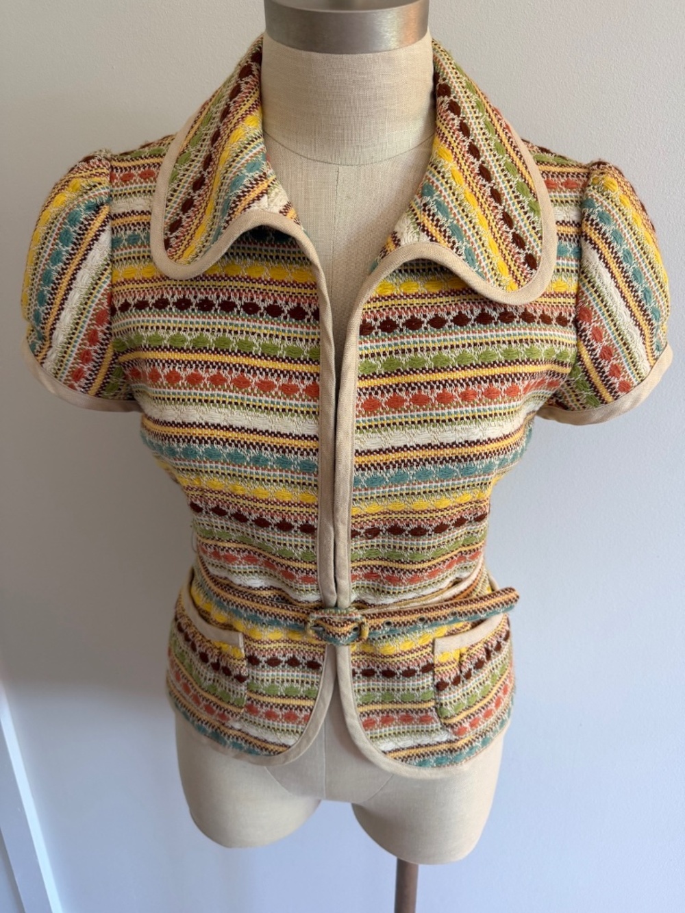 Nanette Lepore Multicolor Fitted Woven Jacket • Size 6